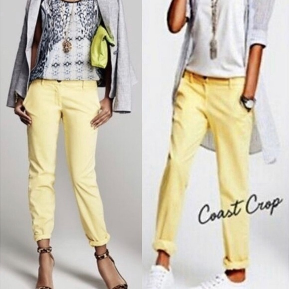 CAbi Coastal Crop size 6 yellow pants - Picture 2 of 10